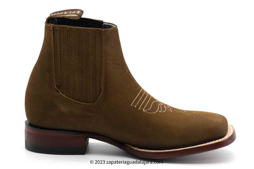 20BM6359 WIDE SQUARE TOE NOBUCK BROWN | Genuine Leather Vaquero Boots and Cowboy Hats | Zapateria Guadalajara | Authentic Mexican Western Wear