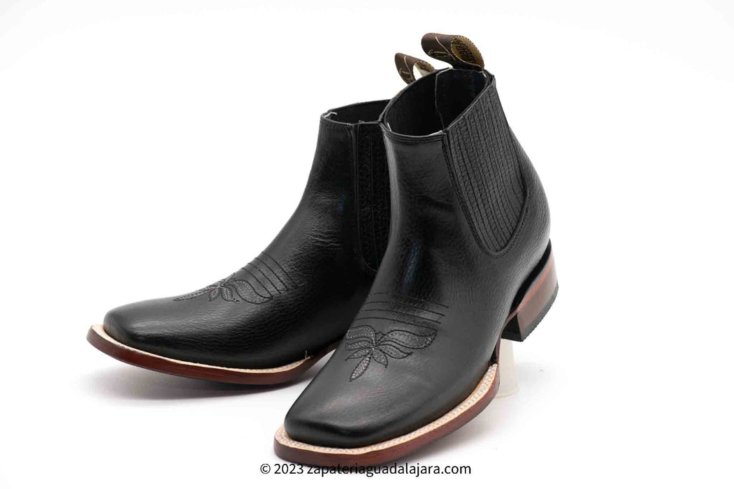 20BM9205 WIDE SQUARE TOE HIMALAYA BLACK | Genuine Leather Vaquero Boots and Cowboy Hats | Zapateria Guadalajara | Authentic Mexican Western Wear
