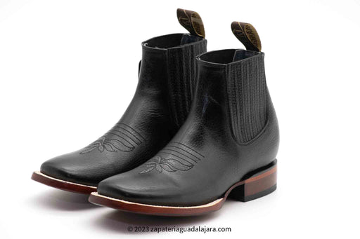 20BM9205 WIDE SQUARE TOE HIMALAYA BLACK | Genuine Leather Vaquero Boots and Cowboy Hats | Zapateria Guadalajara | Authentic Mexican Western Wear
