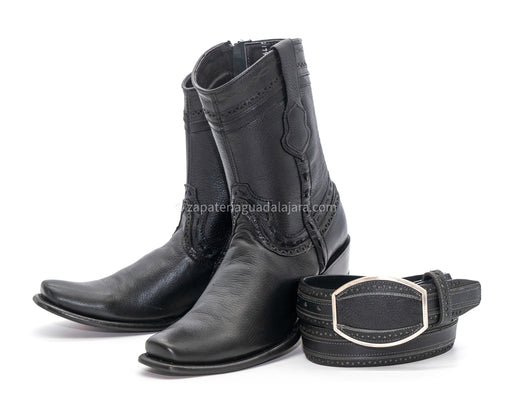 279B5105 DUBAI DEER BLACK | Genuine Leather Vaquero Boots and Cowboy Hats | Zapateria Guadalajara | Authentic Mexican Western Wear