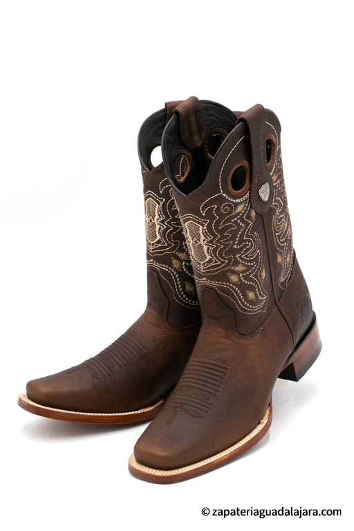 28189940 RODEO SQUARE TOE RAGE WALNUT | Genuine Leather Vaquero Boots and Cowboy Hats | Zapateria Guadalajara | Authentic Mexican Western Wear
