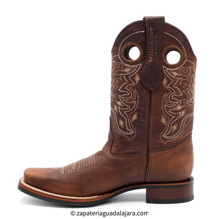28199940 RODEO SQUARE TOE RAGE WALNUT | Genuine Leather Vaquero Boots and Cowboy Hats | Zapateria Guadalajara | Authentic Mexican Western Wear
