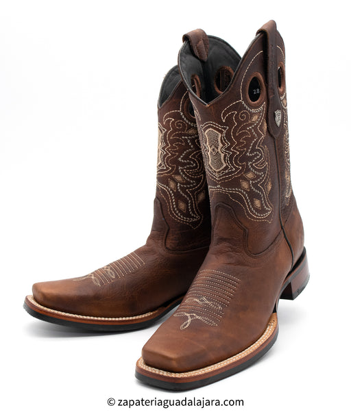 28199940 RODEO SQUARE TOE RAGE WALNUT | Genuine Leather Vaquero Boots and Cowboy Hats | Zapateria Guadalajara | Authentic Mexican Western Wear