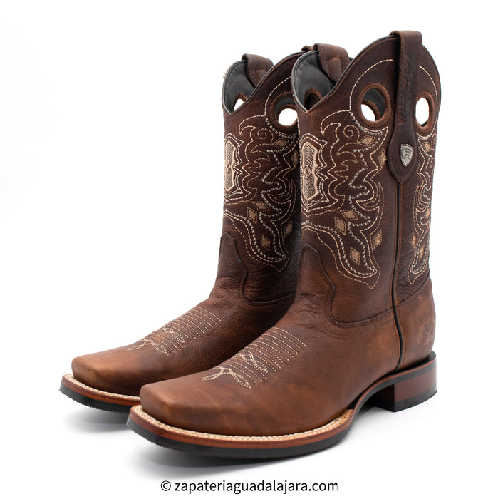 28199940 RODEO SQUARE TOE RAGE WALNUT | Genuine Leather Vaquero Boots and Cowboy Hats | Zapateria Guadalajara | Authentic Mexican Western Wear