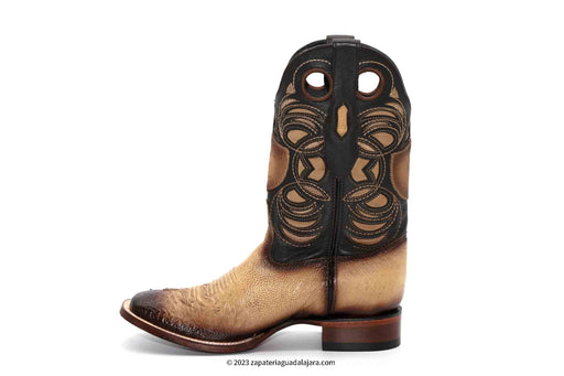28249715 WIDE SQUARE TOE SMOOTH OSTRICH FADED ORIX | Genuine Leather Vaquero Boots and Cowboy Hats | Zapateria Guadalajara | Authentic Mexican Western Wear