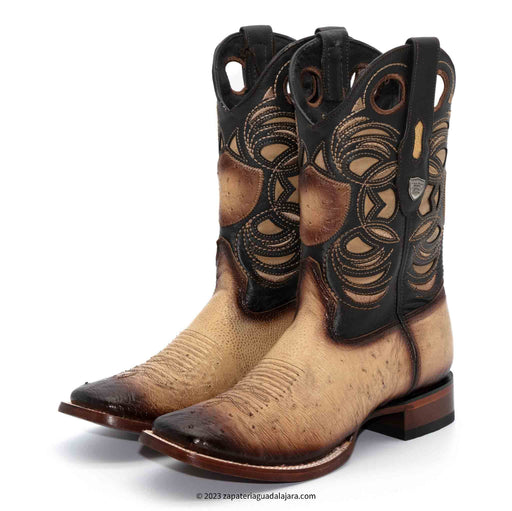 28249715 WIDE SQUARE TOE SMOOTH OSTRICH FADED ORIX | Genuine Leather Vaquero Boots and Cowboy Hats | Zapateria Guadalajara | Authentic Mexican Western Wear
