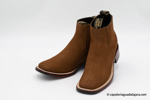 2826B6350 WIDE SQUARE TOE NOBUCK SHEDRON RUBBER SOLE | Genuine Leather Vaquero Boots and Cowboy Hats | Zapateria Guadalajara | Authentic Mexican Western Wear