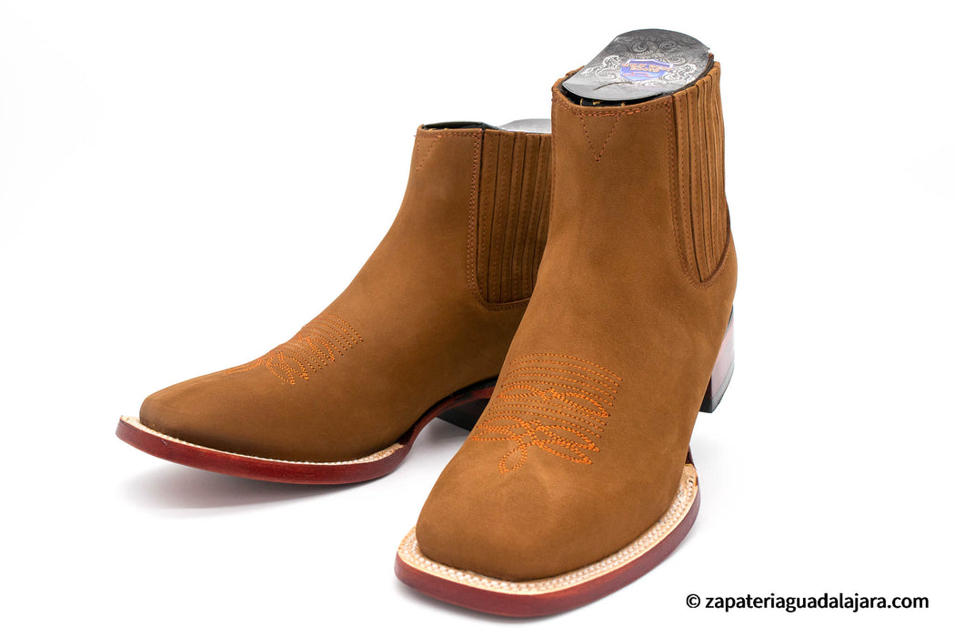 282BM6350 WIDE SQUARE TOE NOBUCK SHEDRON | Genuine Leather Vaquero Boots and Cowboy Hats | Zapateria Guadalajara | Authentic Mexican Western Wear