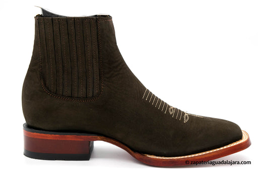 282BM6359 WIDE SQUARE TOE BROWN | Genuine Leather Vaquero Boots and Cowboy Hats | Zapateria Guadalajara | Authentic Mexican Western Wear