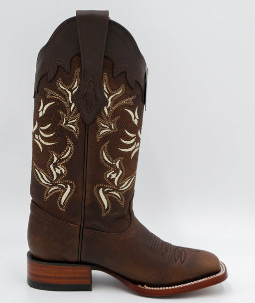 LA-322N9940 WOMEN WIDE SQUARE TOE RAGE WALNUT | Genuine Leather Vaquero Boots and Cowboy Hats | Zapateria Guadalajara | Authentic Mexican Western Wear