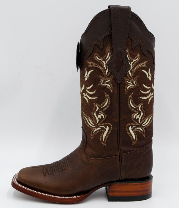 LA-322N9940 WOMEN WIDE SQUARE TOE RAGE WALNUT | Genuine Leather Vaquero Boots and Cowboy Hats | Zapateria Guadalajara | Authentic Mexican Western Wear