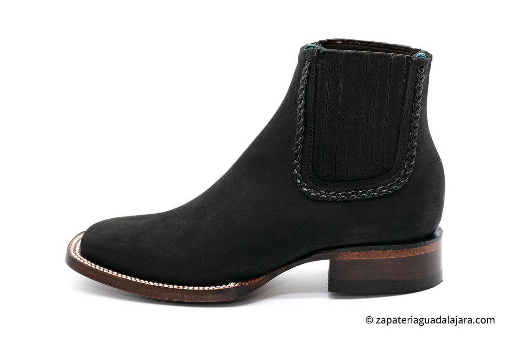 32BT6305 LADY LAURA WIDE SQUARE TOE NOBUCK BLACK | Genuine Leather Vaquero Boots and Cowboy Hats | Zapateria Guadalajara | Authentic Mexican Western Wear