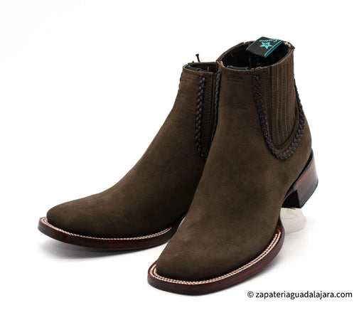 32BT6359 LADY LAURA WIDE SQUARE TOE NOBUCK BROWN | Genuine Leather Vaquero Boots and Cowboy Hats | Zapateria Guadalajara | Authentic Mexican Western Wear