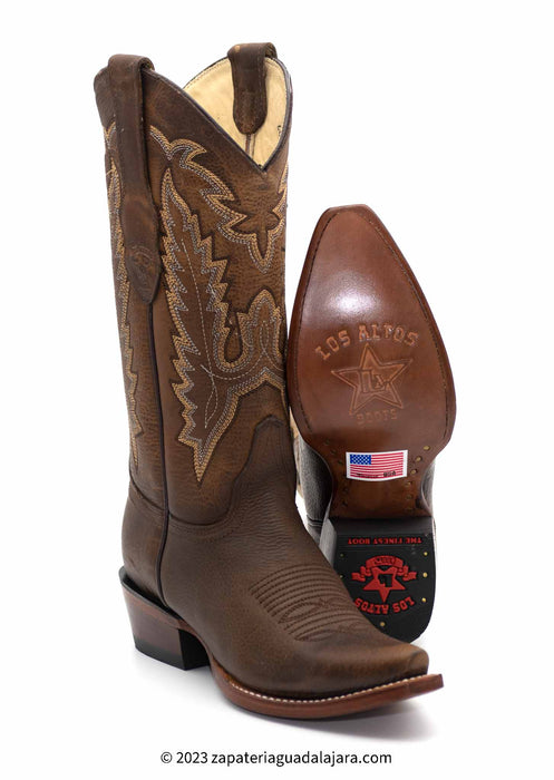 349940 SNIP TOE RAGE WALNUT | Genuine Leather Vaquero Boots and Cowboy Hats | Zapateria Guadalajara | Authentic Mexican Western Wear