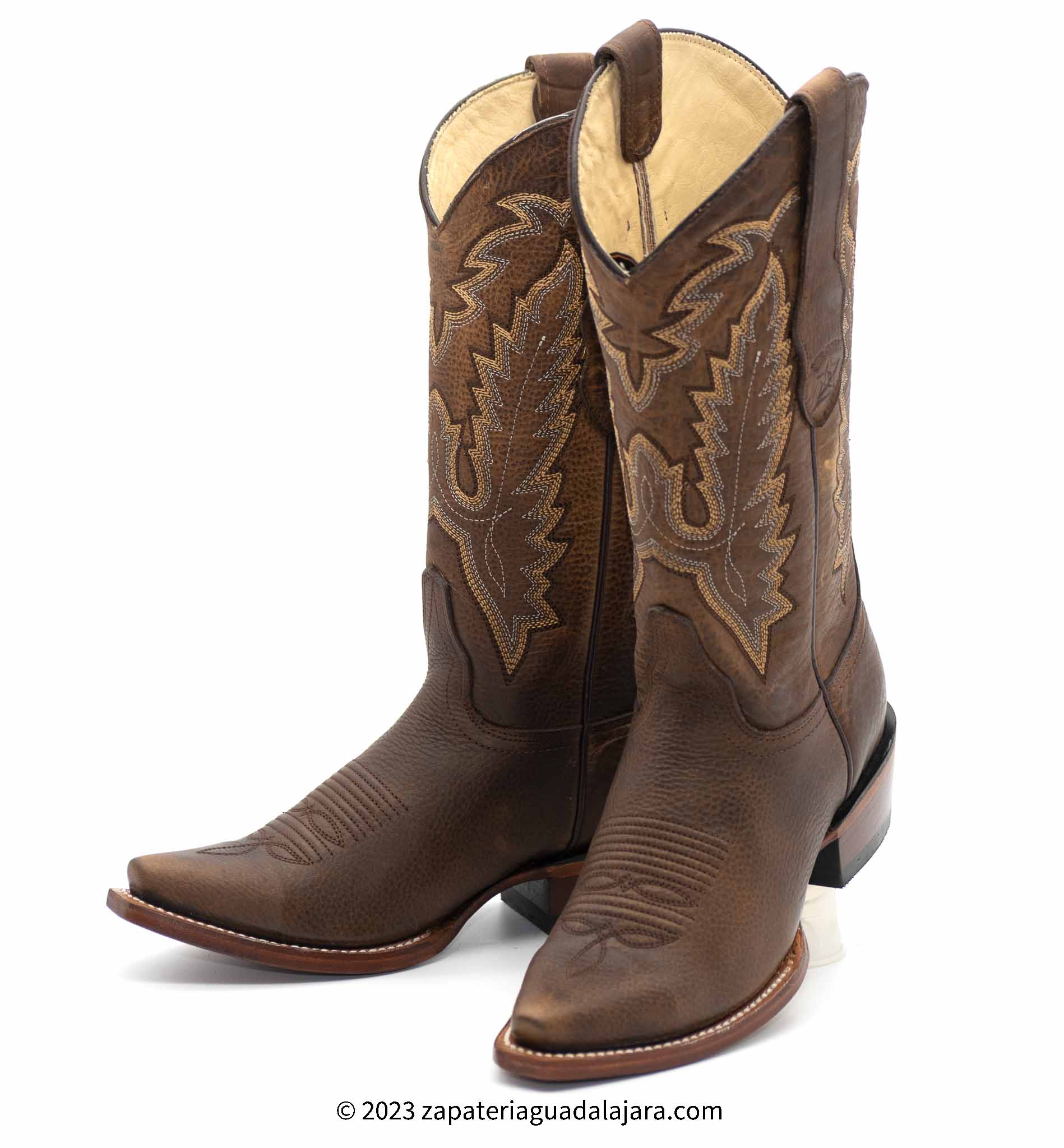 Men's King Exotic Snip Toe Rage Leather Boots Handmade Walnut (4949940)