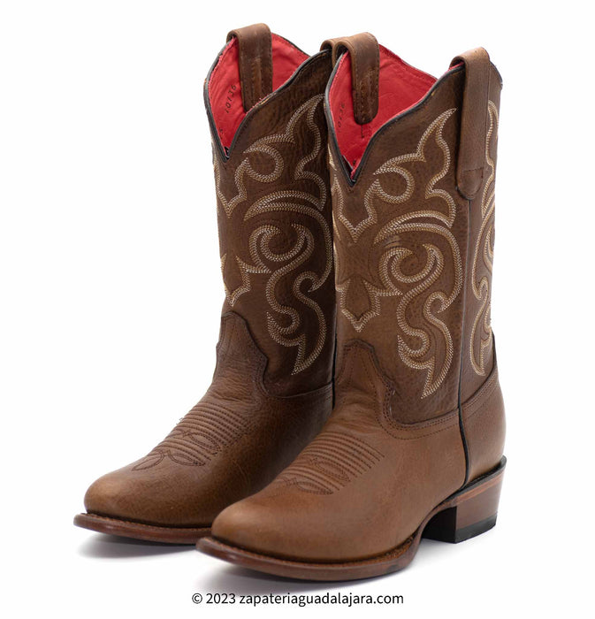 359940 OVAL TOE RAGE WALNUT | Genuine Leather Vaquero Boots and Cowboy Hats | Zapateria Guadalajara | Authentic Mexican Western Wear