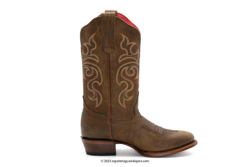 359951 OVAL TOE RAGE HONEY | Genuine Leather Vaquero Boots and Cowboy Hats | Zapateria Guadalajara | Authentic Mexican Western Wear