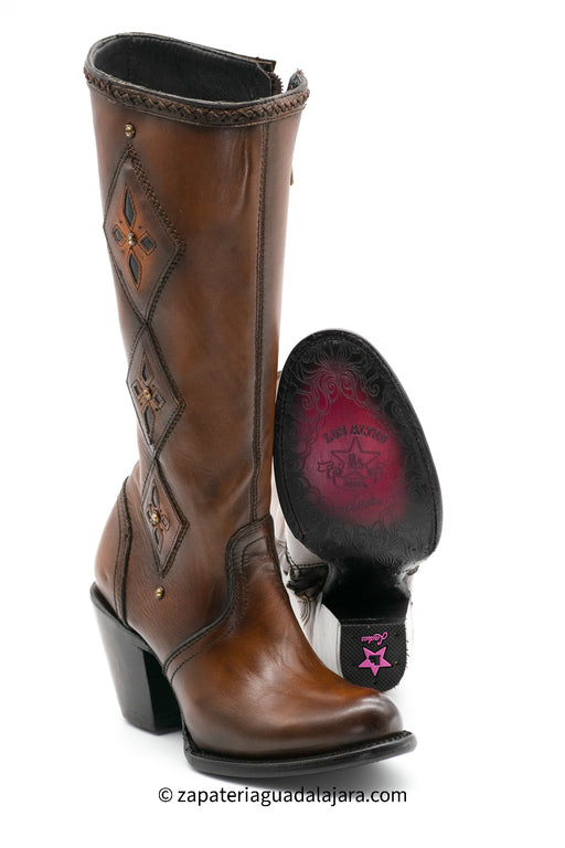 3738351 ALBANIA BOOT HONEY | Genuine Leather Vaquero Boots and Cowboy Hats | Zapateria Guadalajara | Authentic Mexican Western Wear