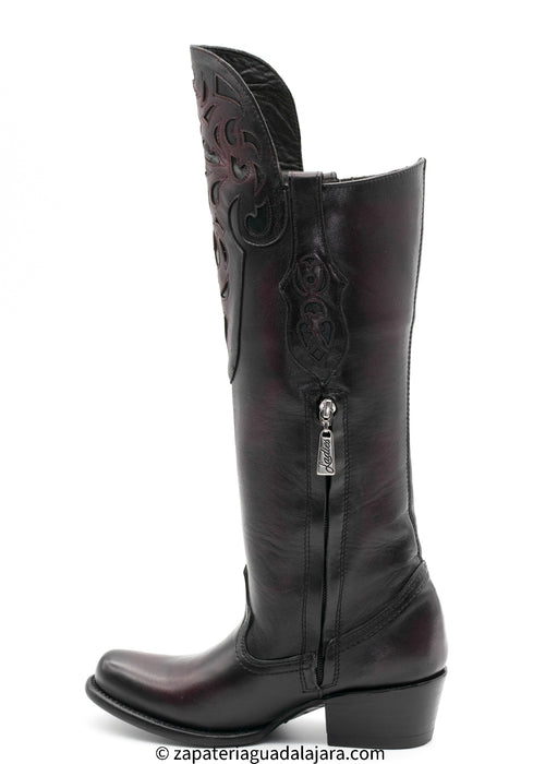 3858306 CALIFORNIA TALL BOOT BURGUNDY | Genuine Leather Vaquero Boots and Cowboy Hats | Zapateria Guadalajara | Authentic Mexican Western Wear