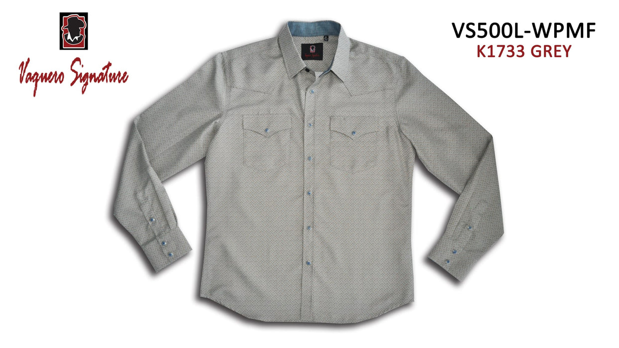 VS500L - WPMF K1733 GREY Vaquero Signature Fashion Printed shirts | Genuine Leather Vaquero Boots and Cowboy Hats | Zapateria Guadalajara | Authentic Mexican Western Wear