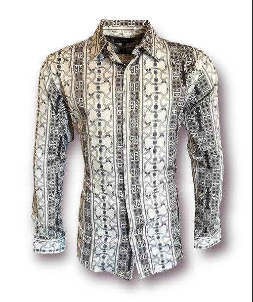 CT-335 White Fashion Printed shirts | Genuine Leather Vaquero Boots and Cowboy Hats | Zapateria Guadalajara | Authentic Mexican Western Wear