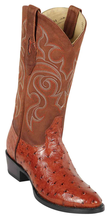 650364 LOS ALTOS BOOTS OSTRICH ROUND TOE BRANDY | Genuine Leather Vaquero Boots and Cowboy Hats | Zapateria Guadalajara | Authentic Mexican Western Wear