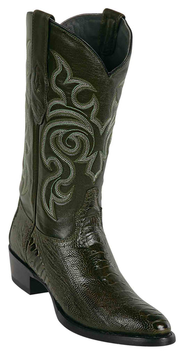 650545 LOS ALTOS BOOTS OSTRICH LEG ROUND TOE OLIVE GREEN | Genuine Leather Vaquero Boots and Cowboy Hats | Zapateria Guadalajara | Authentic Mexican Western Wear