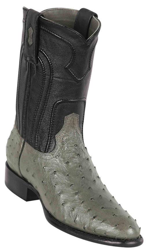 690309 LOS ALTOS BOOTS OSTRICH ROPER GREY | Genuine Leather Vaquero Boots and Cowboy Hats | Zapateria Guadalajara | Authentic Mexican Western Wear