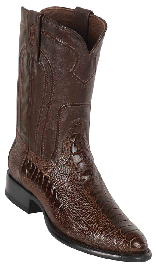 690507 LOS ALTOS BOOTS OSTRICH LEG ROPER BROWN | Genuine Leather Vaquero Boots and Cowboy Hats | Zapateria Guadalajara | Authentic Mexican Western Wear