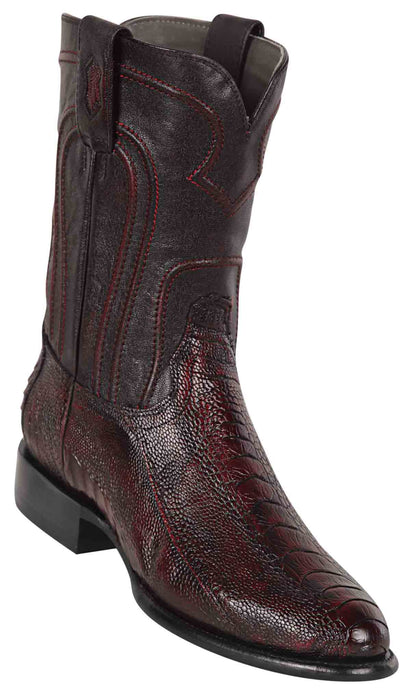 690518 LOS ALTOS BOOTS OSTRICH LEG ROPER BLACK CHERRY | Genuine Leather Vaquero Boots and Cowboy Hats | Zapateria Guadalajara | Authentic Mexican Western Wear