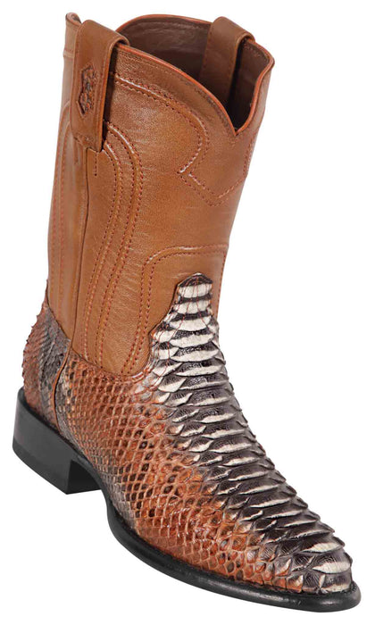 695788 LOS ALTOS BOOTS PYTHON ROPER RUSTIC COGNAC | Genuine Leather Vaquero Boots and Cowboy Hats | Zapateria Guadalajara | Authentic Mexican Western Wear