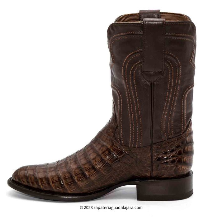 Men's Roper Caiman Belly Leather Boot-698207 | Genuine Leather Cowboy ...