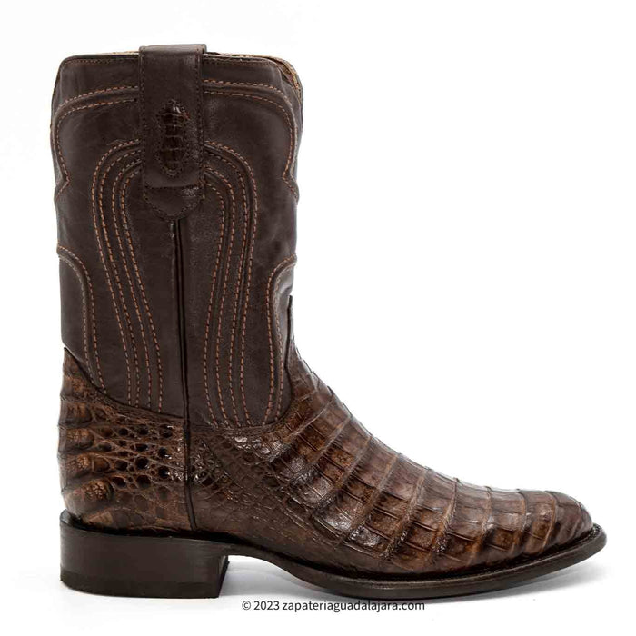 698207 MEN LOS ALTOS BOOTS CAIMAN BELLY ROPER BROWN LEATHER BOOT ...