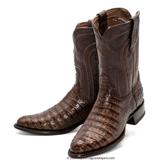 698207 MEN LOS ALTOS BOOTS CAIMAN BELLY ROPER BROWN LEATHER BOOT ...