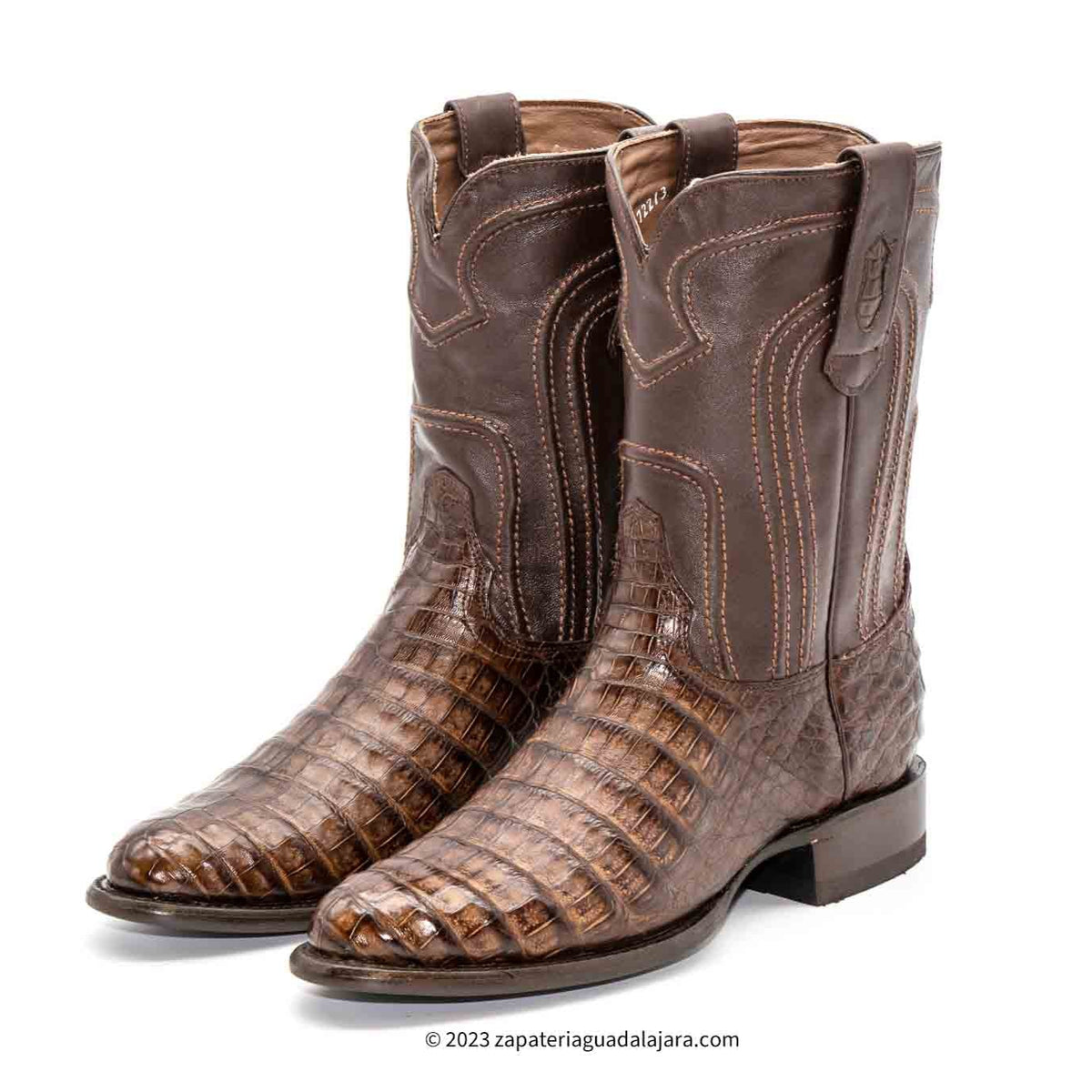 Men's Roper Caiman Belly Leather Boot-698207 | Genuine Leather Cowboy ...