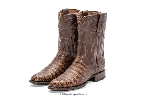 698207 LOS ALTOS BOOTS CAIMAN BELLY ROPER BROWN | Genuine Leather Vaquero Boots and Cowboy Hats | Zapateria Guadalajara | Authentic Mexican Western Wear