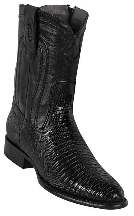 69Z0705 MEN LOS ALTOS BOOTS TEJU ROPER BLACK LEATHER BOOT | Genuine ...