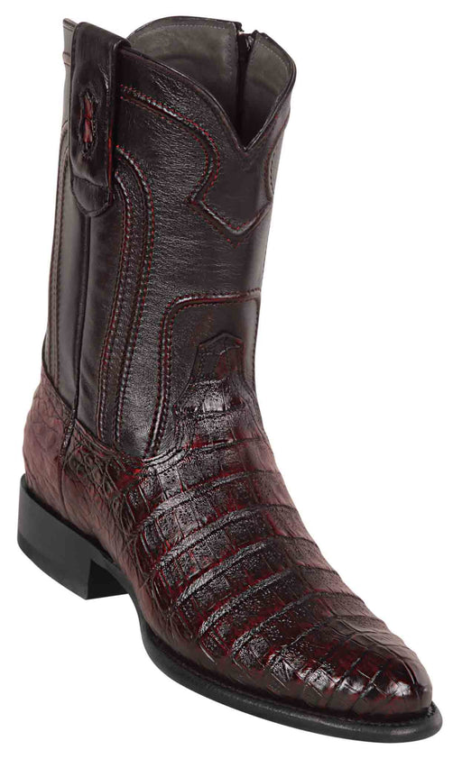 69Z8218 LOS ALTOS BOOTS CAIMAN BELLY ROPER BLACK CHERRY | Genuine Leather Vaquero Boots and Cowboy Hats | Zapateria Guadalajara | Authentic Mexican Western Wear