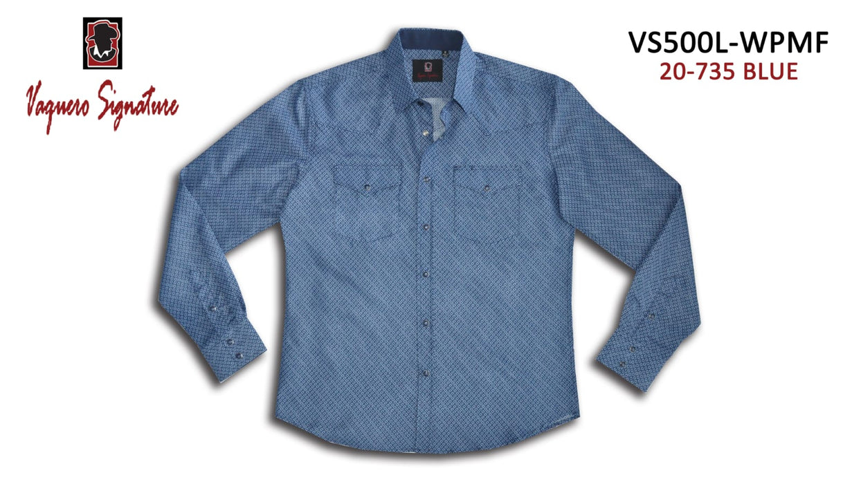 VS500L - WPMF 20-735 BLUE Vaquero Signature Fashion Printed shirts | Genuine Leather Vaquero Boots and Cowboy Hats | Zapateria Guadalajara | Authentic Mexican Western Wear