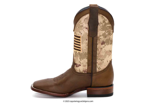 72B2841 WIDE SQUARE TOE CRAZY PAPAYA | Genuine Leather Vaquero Boots and Cowboy Hats | Zapateria Guadalajara | Authentic Mexican Western Wear