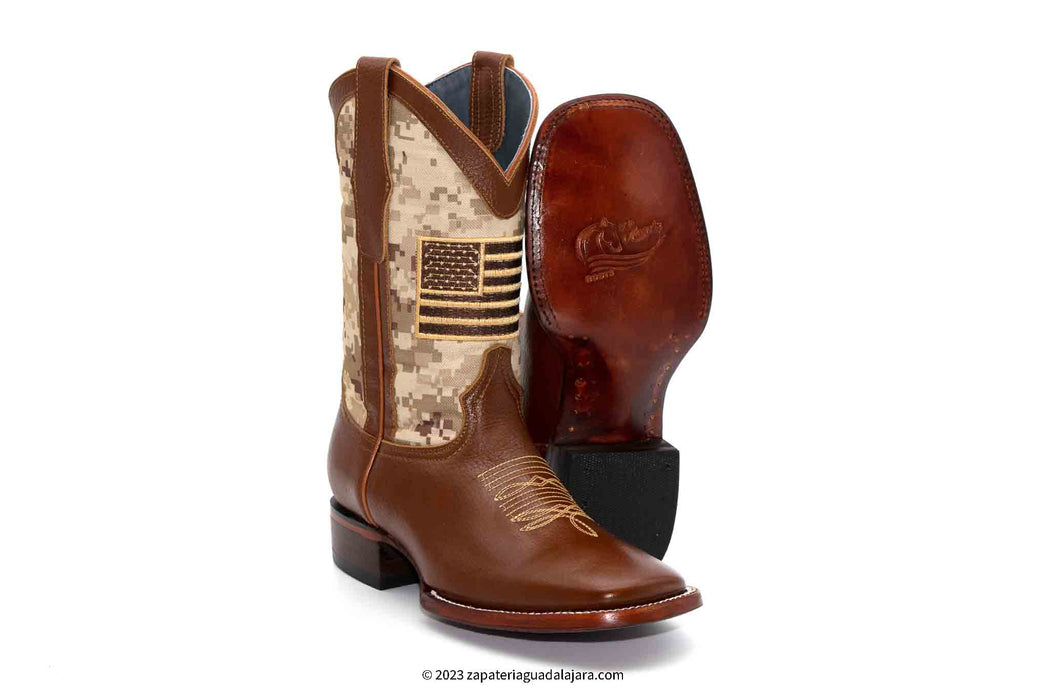 72B9251 WIDE SQUARE TOE HIMALAYA HONEY | Genuine Leather Vaquero Boots and Cowboy Hats | Zapateria Guadalajara | Authentic Mexican Western Wear