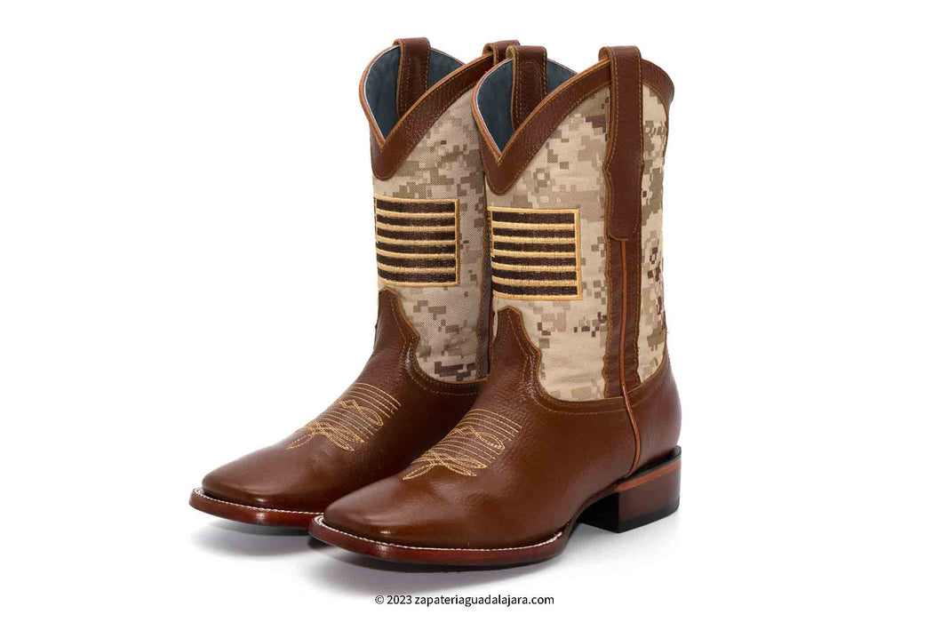 72B9251 WIDE SQUARE TOE HIMALAYA HONEY | Genuine Leather Vaquero Boots and Cowboy Hats | Zapateria Guadalajara | Authentic Mexican Western Wear
