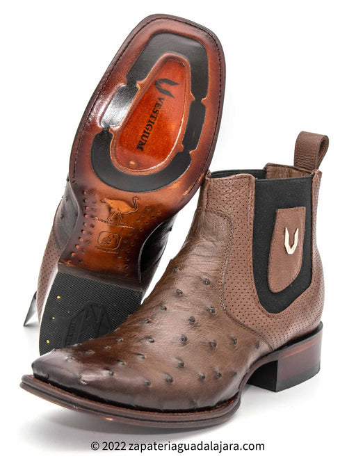 VESTIGIUM 782B0316 OSTRICH FADED BROWN | Genuine Leather Vaquero Boots and Cowboy Hats | Zapateria Guadalajara | Authentic Mexican Western Wear