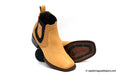 VESTIGIUM 782B6351 WIDE SQUARE TOE NOBUCK HONEY | Genuine Leather Vaquero Boots and Cowboy Hats | Zapateria Guadalajara | Authentic Mexican Western Wear