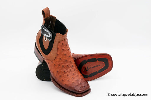 VESTIGIUM 782B0357 OSTRICH FADED COGNAC | Genuine Leather Vaquero Boots and Cowboy Hats | Zapateria Guadalajara | Authentic Mexican Western Wear