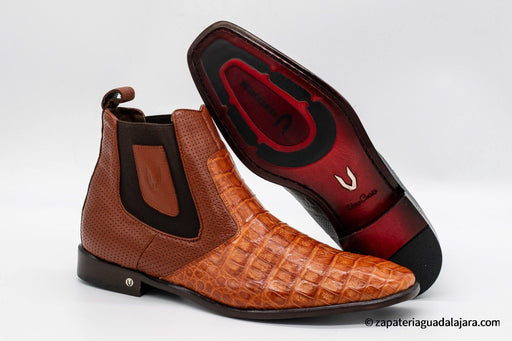 VESTIGIUM 7BV018203 CHELSEA CAIMAN BELLY COGNAC | Genuine Leather Vaquero Boots and Cowboy Hats | Zapateria Guadalajara | Authentic Mexican Western Wear