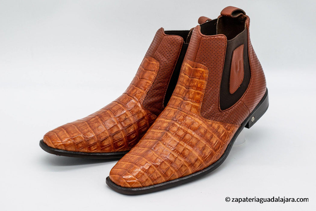 VESTIGIUM 7BV018203 CHELSEA CAIMAN BELLY COGNAC | Genuine Leather Vaquero Boots and Cowboy Hats | Zapateria Guadalajara | Authentic Mexican Western Wear