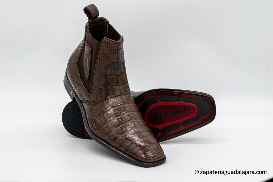 VESTIGIUM 7BV018207 CHELSEA CAIMAN BELLY BROWN | Genuine Leather Vaquero Boots and Cowboy Hats | Zapateria Guadalajara | Authentic Mexican Western Wear