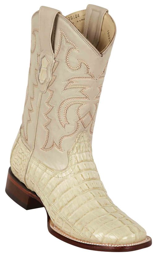 8220104 LOS ALTOS BOOTS WIDE SQUARE TOE CAIMAN TAIL WINTER WHITE | Genuine Leather Vaquero Boots and Cowboy Hats | Zapateria Guadalajara | Authentic Mexican Western Wear