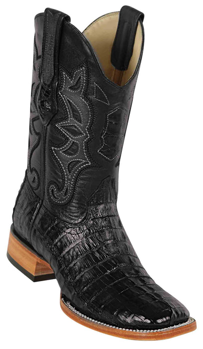 8220105 LOS ALTOS BOOTS WIDE SQUARE TOE CAIMAN TAIL BLACK | Genuine Leather Vaquero Boots and Cowboy Hats | Zapateria Guadalajara | Authentic Mexican Western Wear